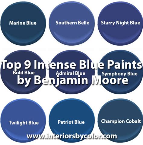 benjamin moore blue color chart.